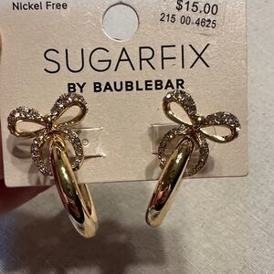 Sugarfix by BaubleBar Gold Tone and Crystal Bow Earrings